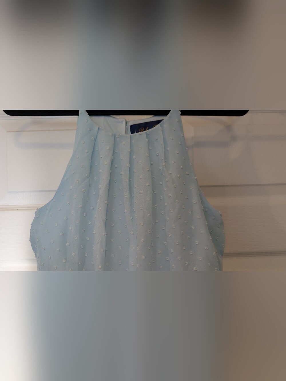NEW Blue Rain Womens Light Blue Swiss Dot Halter Top Dress Francesca's Small NWT - Picture 8 of 16